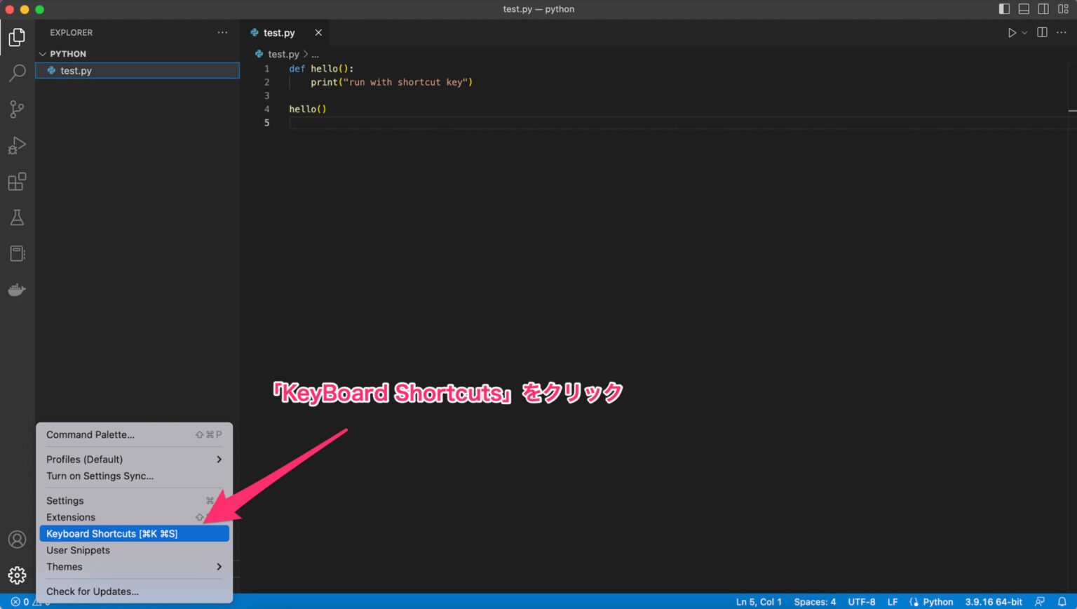 VSCode Python実行ショートカット設定方法｜とくきちのゆるログ